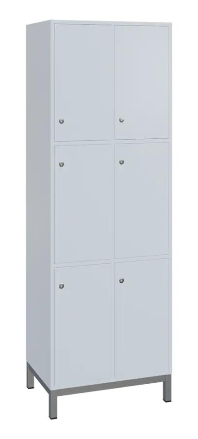 SBS-3322 šatní skříň 6-boxová, 1800x600x400 mm, kovové nohy, bílá